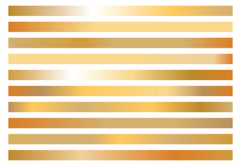 Luxury Gold Metallic Gradient Background Set - Elegant Golden Textures, Chrome Finishes, and Shiny Gradient Designs for Banners, Labels, Frames, and Vector Illustrations