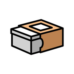 pop up box cardboard packaging color icon vector illustration
