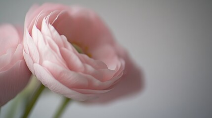 Soft pink blossoms emerge gracefully with subtle shading, inviting admiration in a serene environment, accentuating the beauty of nature's artistry