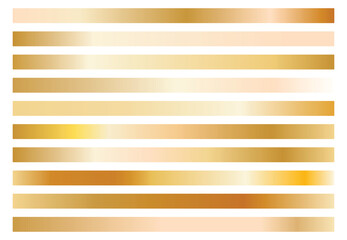 Gold Metallic Gradient Background Big Vector Set - Shiny Golden Textures and Elegant Chrome Gradients for Banners, Labels, Frames, Ribbons, and Design Projects