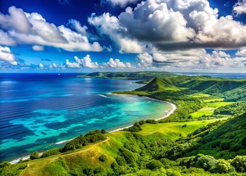Saipan from Tinian: Stunning Panorama of Northern Mariana Islands