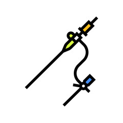 cardiac catheter cardiology accessories color icon vector illustration