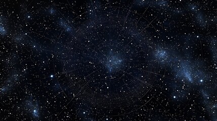 Naklejka premium Constellation with lines on dark blue starfield for astronomy, education, poster