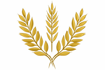 Golden wheat stalks, harvest symbol, agricultural design, food industry