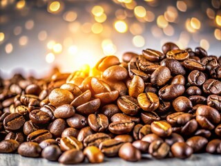 Obraz premium Scattered Coffee Beans Isolated on White Background - High-Resolution Stock Photo