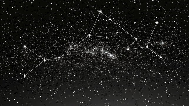 Sagittarius constellation amidst starry night sky, showing celestial formation