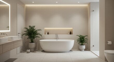 Modern Bathroom Design with Freestanding Tub and Natural Lighting