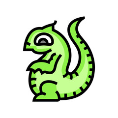 tail cute monster color icon vector illustration