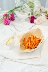 Fried food on a simple background