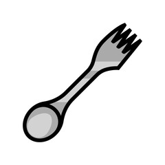 fork spoon titanium ultralight color icon vector illustration