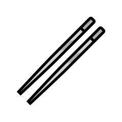 chopsticks titanium ultralight color icon vector illustration