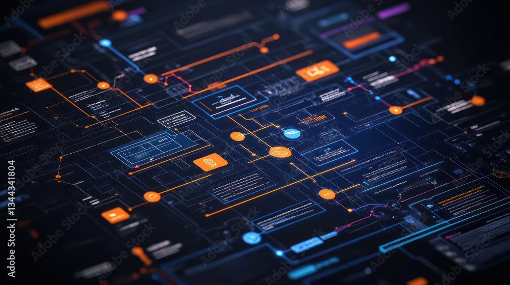 Poster digital network data flow