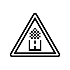 unpaved roads car driving obstacles line icon vector illustration