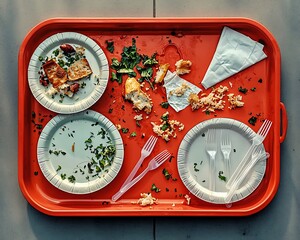 Leftover Food Tray for Outdoor Picnic.