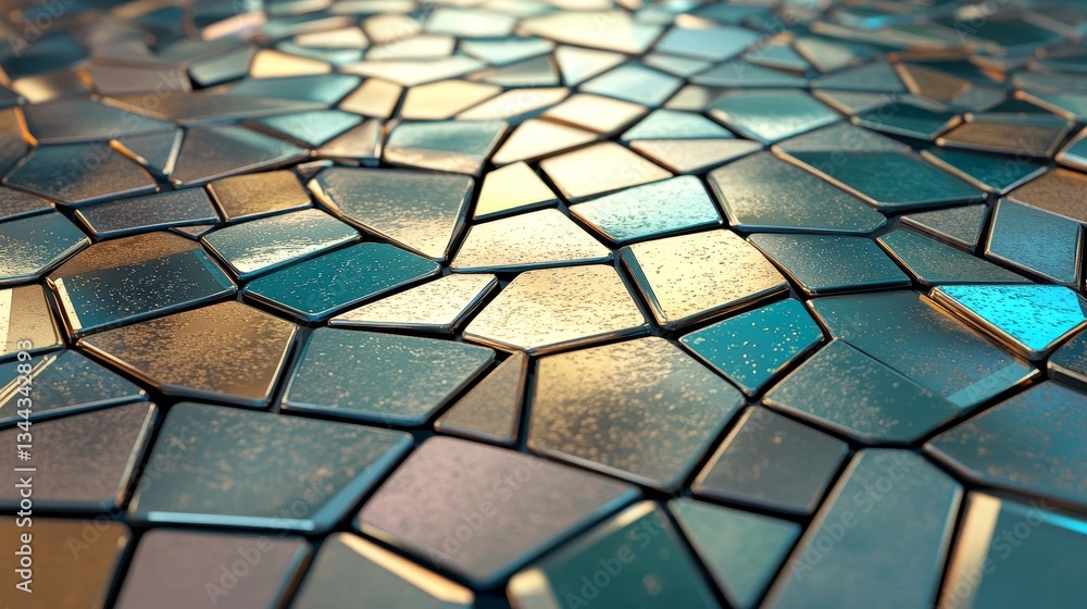 Poster a luxurious 3d wall background featuring tiles is displayed, along with a polished tile wallpaper th