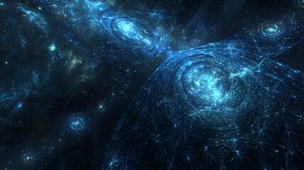 Abstract Cosmic Galaxy with Stars and Nebulae Background for Science and Space use