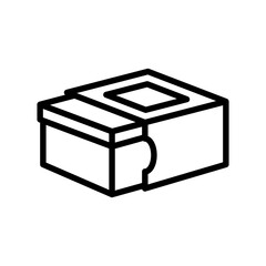 pop up box cardboard packaging line icon vector illustration