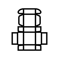 folding carton cardboard packaging line icon vector illustration