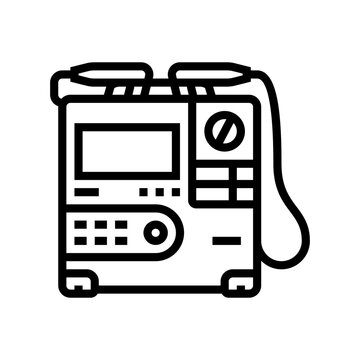 black and white defibrillator device outline clip art preview