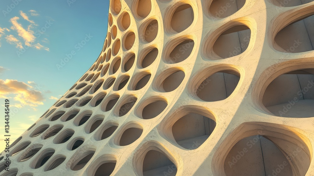 Poster a clean and stepped design featuring extruded futuristic forms is set against a white tech backgroun