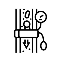 Fototapeta premium hypotension low blood pressure disease line icon vector illustration