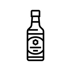 teriyaki sauce condiment line icon vector illustration