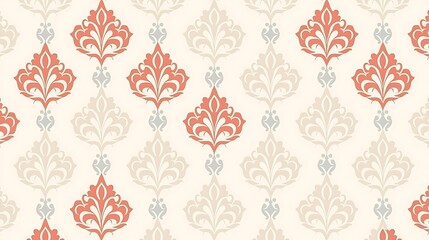 Elegant repeating floral damask pattern