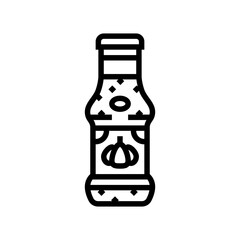 garlic sauce condiment line icon vector illustration