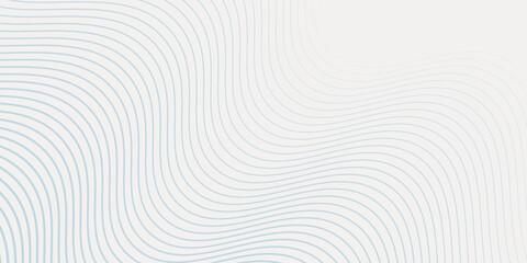 Abstract background with wavy blue lines on a white background. The blue lines create a flowing, textured pattern on the white surface. Minimal abstract gradient wavy line modern