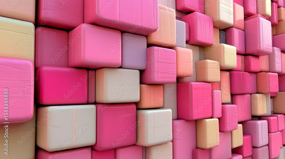 Poster a background consisting of multicolored 3d blocks, serving as a tech wallpaper that incorporates pas