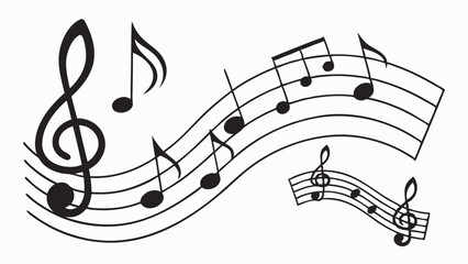 A set of musical note icon vector illustration