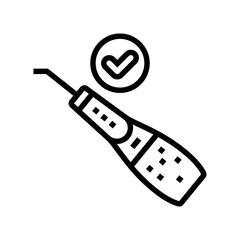 using water flosser oral care line icon vector illustration