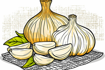 Hand drawn garlic illustration