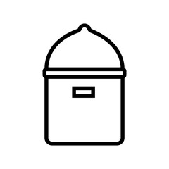 cooking pot titanium ultralight line icon vector illustration