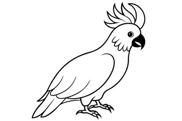 cockatoo line art silhouette vector illustration
