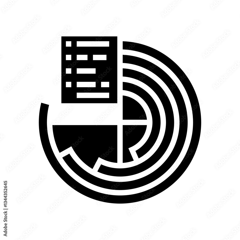 Aufkleber data visualization chart deep learning glyph icon vector illustration