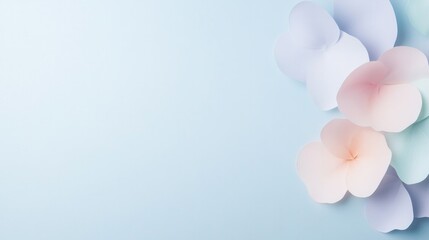 serene blend of abstract shapes mimicking floral petals using pastel colors for gentle effect offers abundant copy