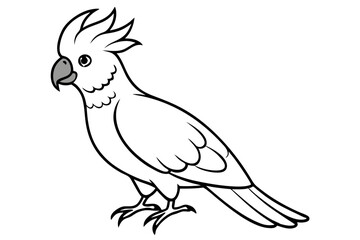 cockatoo line art silhouette vector illustration