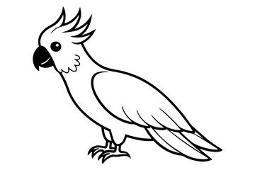 cockatoo line art silhouette vector illustration