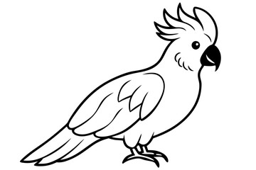 cockatoo line art silhouette vector illustration