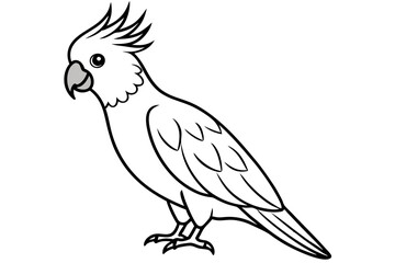 cockatoo line art silhouette vector illustration
