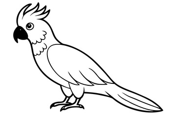 cockatoo line art silhouette vector illustration