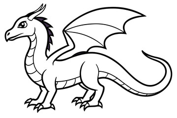 drache line art silhouette vector illustration