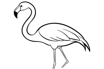 flamingo line art silhouette vector illustration