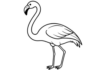 flamingo line art silhouette vector illustration