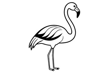 flamingo line art silhouette vector illustration