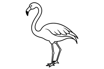 flamingo line art silhouette vector illustration