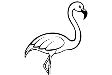 flamingo line art silhouette vector illustration