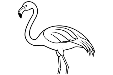 Obraz premium flamingo line art silhouette vector illustration