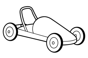 go kart line art silhouette vector illustration